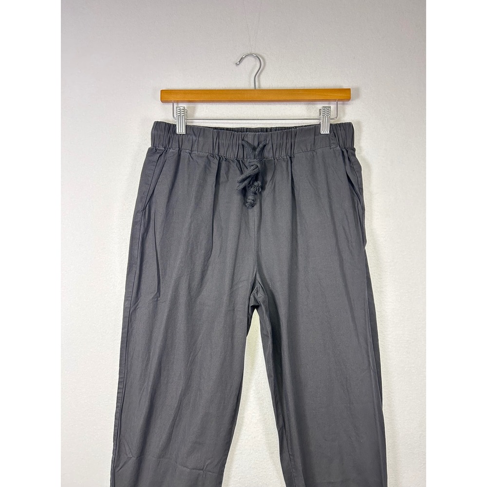 Breathable Minimalist Grade & Gather Women Med Black 100% Cotton Drawstring Pant - Picture 4 of 9